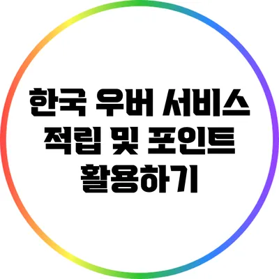 한국 우버 서비스 적립 및 포인트 활용하기