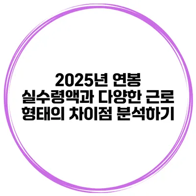 2025년 연봉 실수령액과 다양한 근로 형태의 차이점 분석하기