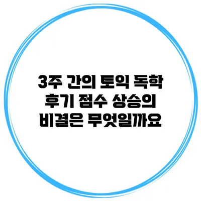 3주 간의 토익 독학 후기: 점수 상승의 비결은 무엇일까요?