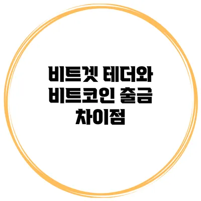 비트겟 테더와 비트코인 출금 차이점