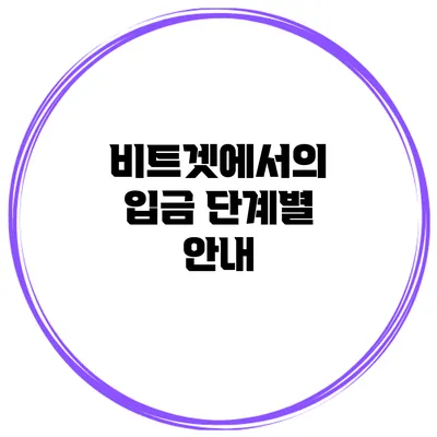 비트겟에서의 입금 단계별 안내
