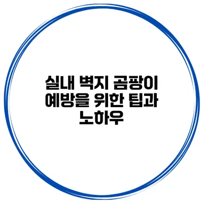 실내 벽지 곰팡이 예방을 위한 팁과 노하우