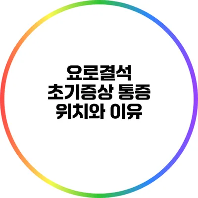 요로결석 초기증상 통증 위치와 이유