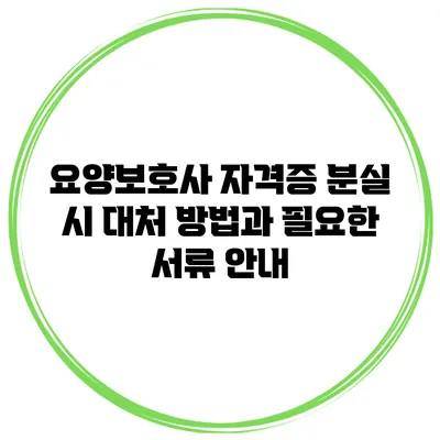 요양보호사 자격증 분실 시 대처 방법과 필요한 서류 안내