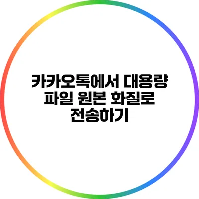 카카오톡에서 대용량 파일 원본 화질로 전송하기