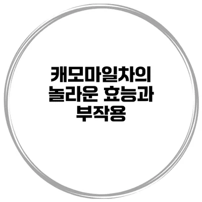 캐모마일차의 놀라운 효능과 부작용