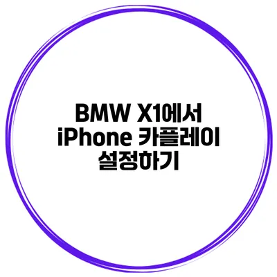 BMW X1에서 iPhone 카플레이 설정하기