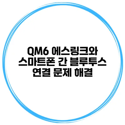 QM6 에스링크와 스마트폰 간 블루투스 연결 문제 해결