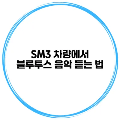 SM3 차량에서 블루투스 음악 듣는 법