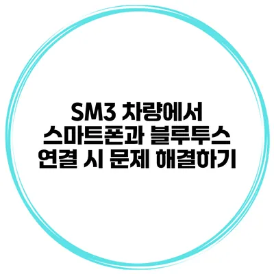 SM3 차량에서 스마트폰과 블루투스 연결 시 문제 해결하기