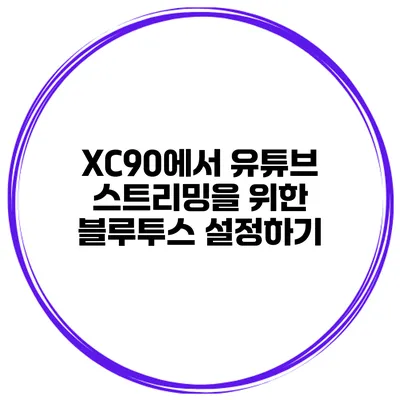XC90에서 유튜브 스트리밍을 위한 블루투스 설정하기