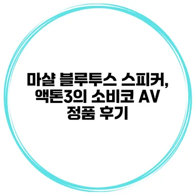마샬 블루투스 스피커, 액톤3의 소비코 AV 정품 후기