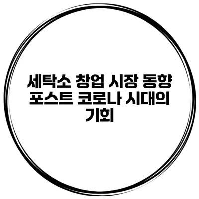 세탁소 창업 시장 동향 포스트 코로나 시대의 기회
