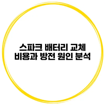 스파크 배터리 교체 비용과 방전 원인 분석